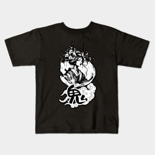 Oni Geisha Enchantment, Mythical Japanese Demon Art Kids T-Shirt